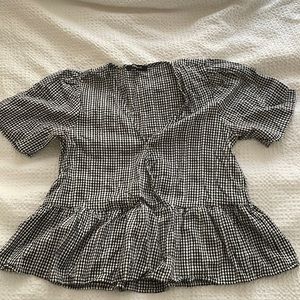 Madewell Gingham Cross Front Top